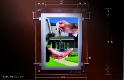 Caseta luminoasa led cristal A3 simpla fata 7,2 W