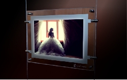 Caseta luminoasa led cristal A3 simpla fata 7,2 W