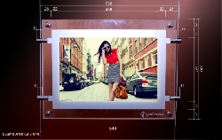 Caseta luminoasa led cristal A3 simpla fata 7,2 W